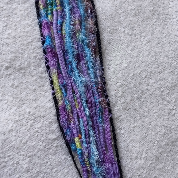 Handmade Black purple custom yarn dreadlock fall - Picture 3 of 8